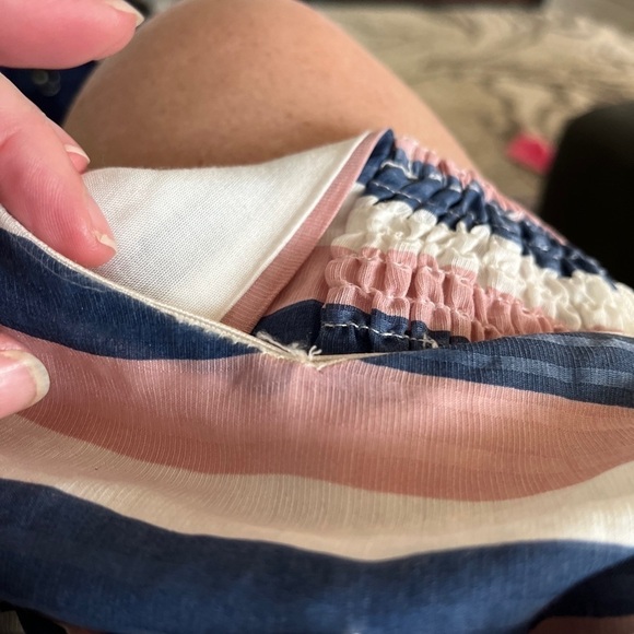 Buddy Love Womens Top Niki Striped Blue Pink White Small Strapless $59 bandeau - Picture 6 of 6